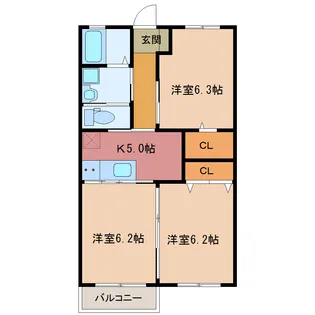 クレアール【2階】の間取り