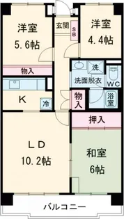 東武西新井駅東口サンライトマンションB【9階】の間取り