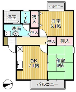 セジュールわかば A,B,C棟【2階】の間取り