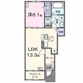 サニーハウスV【1階】の間取り