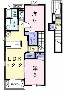 コージーコート朝霧II番館【2階】の間取り