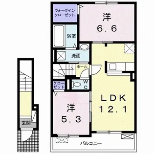 シエロ ガーデン国府A【2階】の間取り