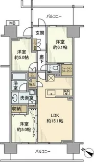 プラウド川崎柳町【6階】の間取り