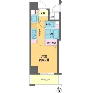 カスタリア新富町III【3階】の間取り