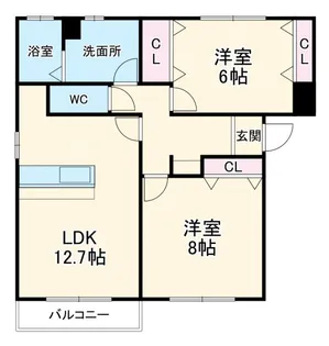 グレイスソシアB【1階】の間取り