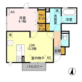 メゾン・ド・クロワール/ハーモニーランド メゾン・ド・クロワール【1階】の間取り
