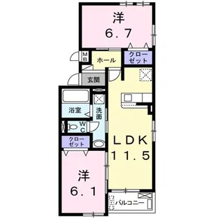 カーサ フィオーレ トロワ【3階】の間取り