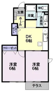ポワールK s&R2000 A【1階】の間取り