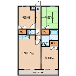 ヴィラージュ大沼【3階】の間取り