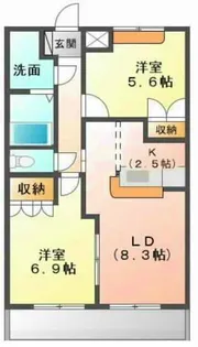 レジデンス城西II【1階】の間取り