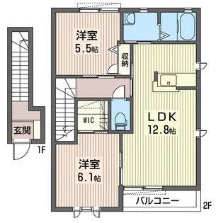 セブングラッドA【2階】の間取り