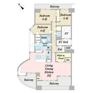 ベイシティ浦安B棟【10階】の間取り