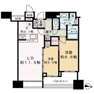 シティタワー梅田東【34階】の間取り
