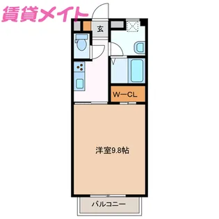 ウィステリア羽津【1階】の間取り