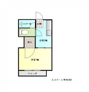 エステート坪井【3階】の間取り