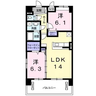 カシリ・エスポワール【5階】の間取り