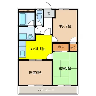 ハイツ園城【4階】の間取り
