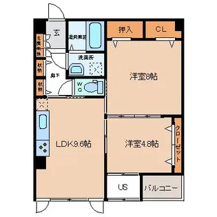 シャトー安野屋【4階】の間取り
