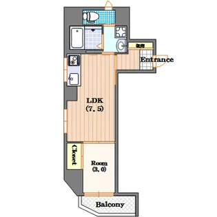 オリエンタル南堀江【7階】の間取り