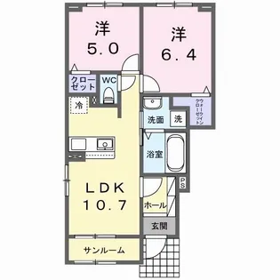 フロレゾン 桜【1階】の間取り