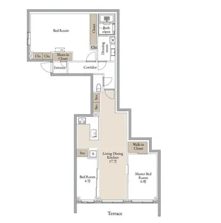 神奈川県横浜市神奈川区松ケ丘【マンション】の間取り