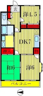 ベルコリーヌ西水元【4階】の間取り
