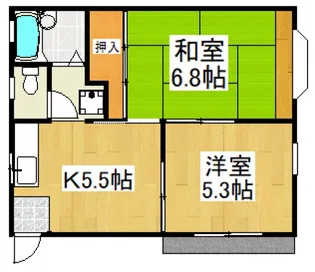 埼玉県所沢市大字下安松【アパート】の間取り