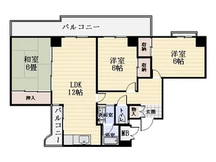 アーバンシャトー加治屋【6階】の間取り