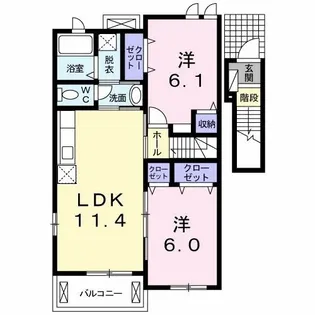 広島県広島市安佐北区亀山4【アパート】の間取り