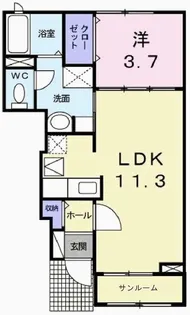 パニエ・ド・フルールIIB【1階】の間取り