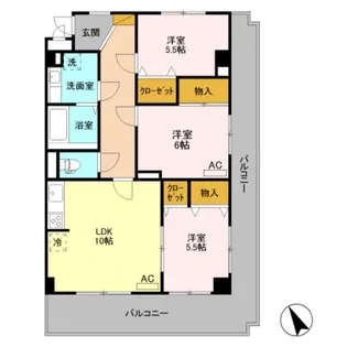ロイヤルプレイス010【4階】の間取り