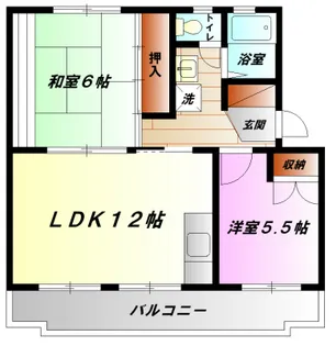 リバーサイドハイツ【4階】の間取り