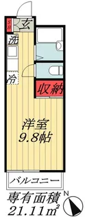 千葉県市川市新田1【アパート】の間取り