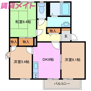 笹川ロッジC【2階】の間取り