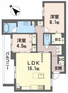 2LDKの間取り画像