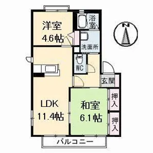 グリーンハウス平野 B棟【2階】の間取り