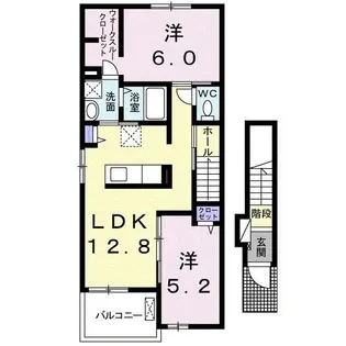 リヴェールカーサ【2階】の間取り