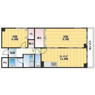 2LDKの間取り画像