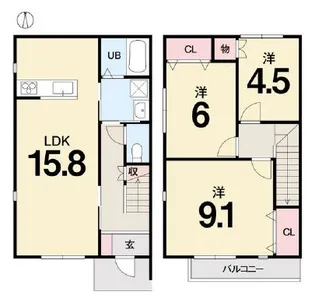 BellVie TAKATSU A棟の間取り