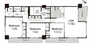 クレッセント目黒青葉台【9階】の間取り