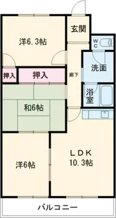 MKタウン江場A【3階】の間取り