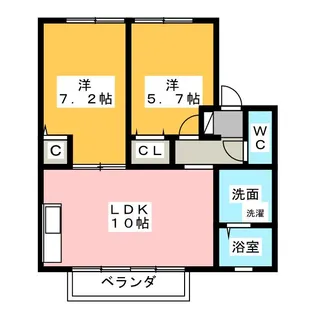 クレイン亀が洞【1階】の間取り