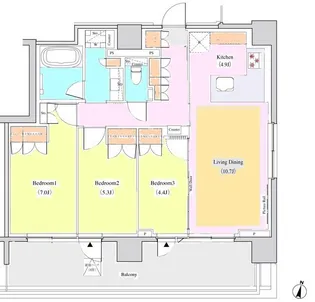 東京都渋谷区代々木3【マンション】の間取り