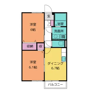 エクセル後田 D【1階】の間取り