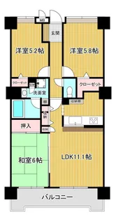 エバーグリーンパレス姉ケ崎マークタワー【11階】の間取り