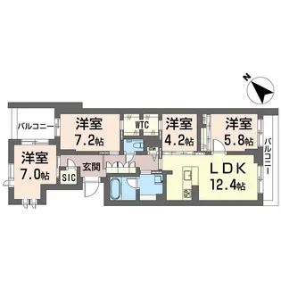フェリシード野沢【3階】の間取り
