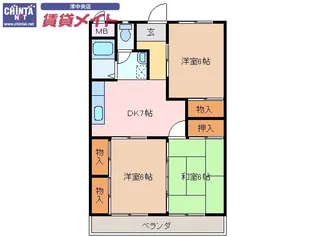 プラムコート【3階】の間取り