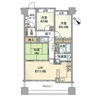 ライオンズマンション横濱元町キャナリシア【3階】の間取り