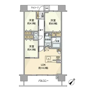 プレサンスロジェ草津シエル【12階】の間取り