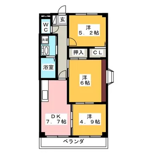 アクアハイツ【1階】の間取り